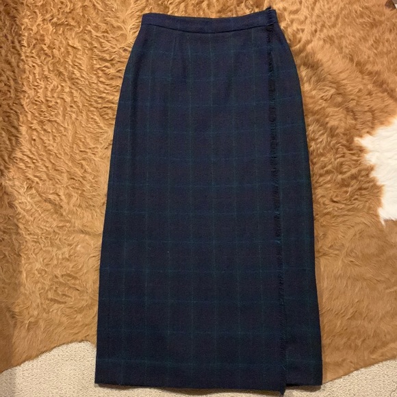 Ralph Lauren Dresses & Skirts - Ralph Lauren Navy and Green Plaid Maxi Skirt
